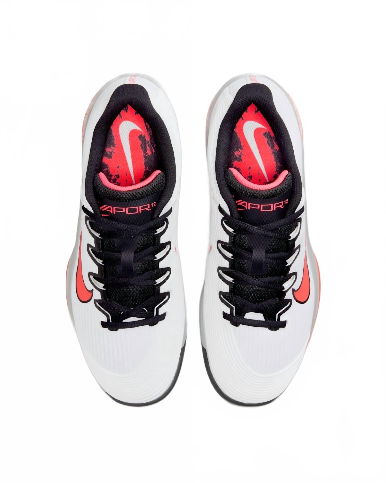 Women's Vapor 12 Hard Court Tennis Shoes In White/wolf Grey/hot Lava