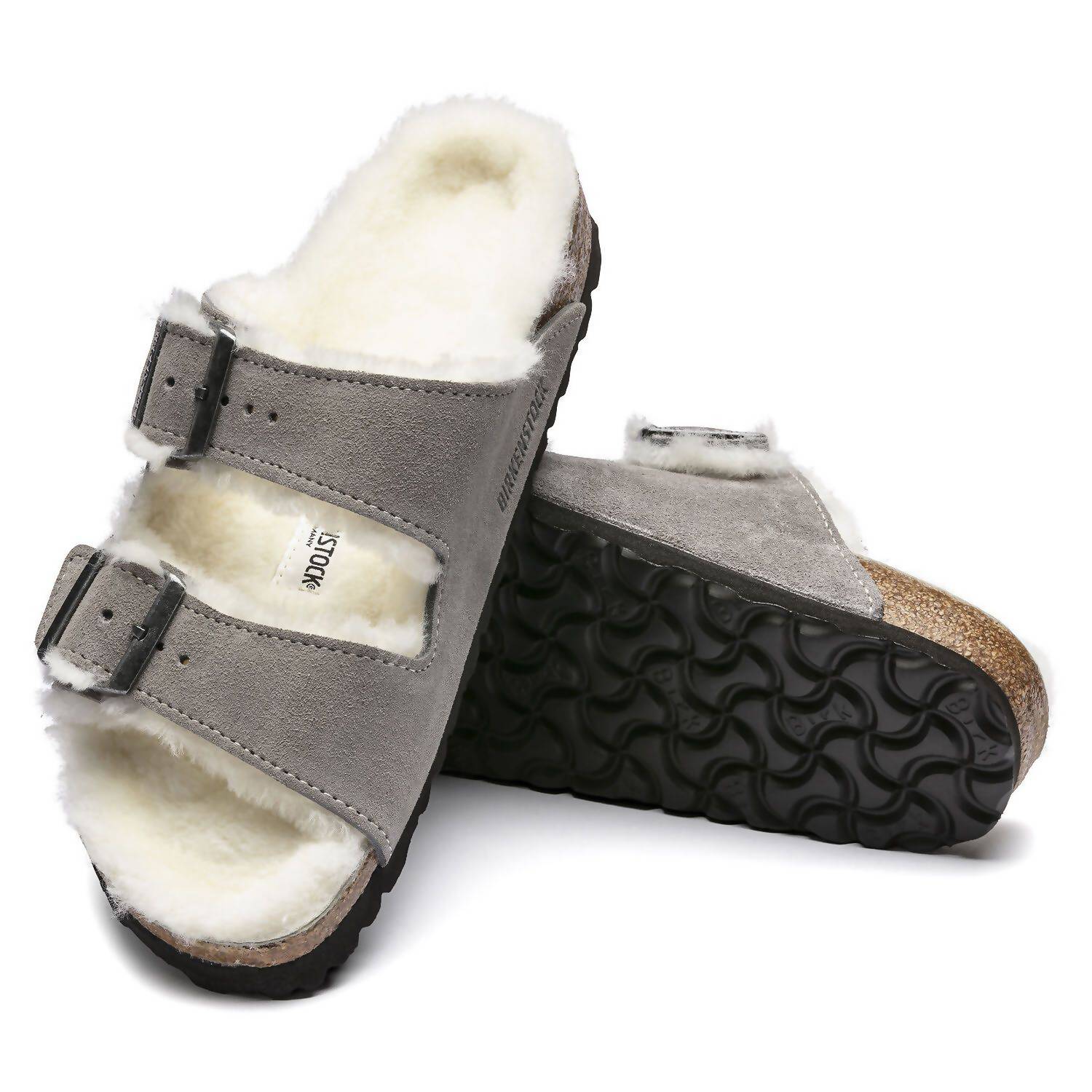 Women's Arizona Fur Shearling Sandal In Stone