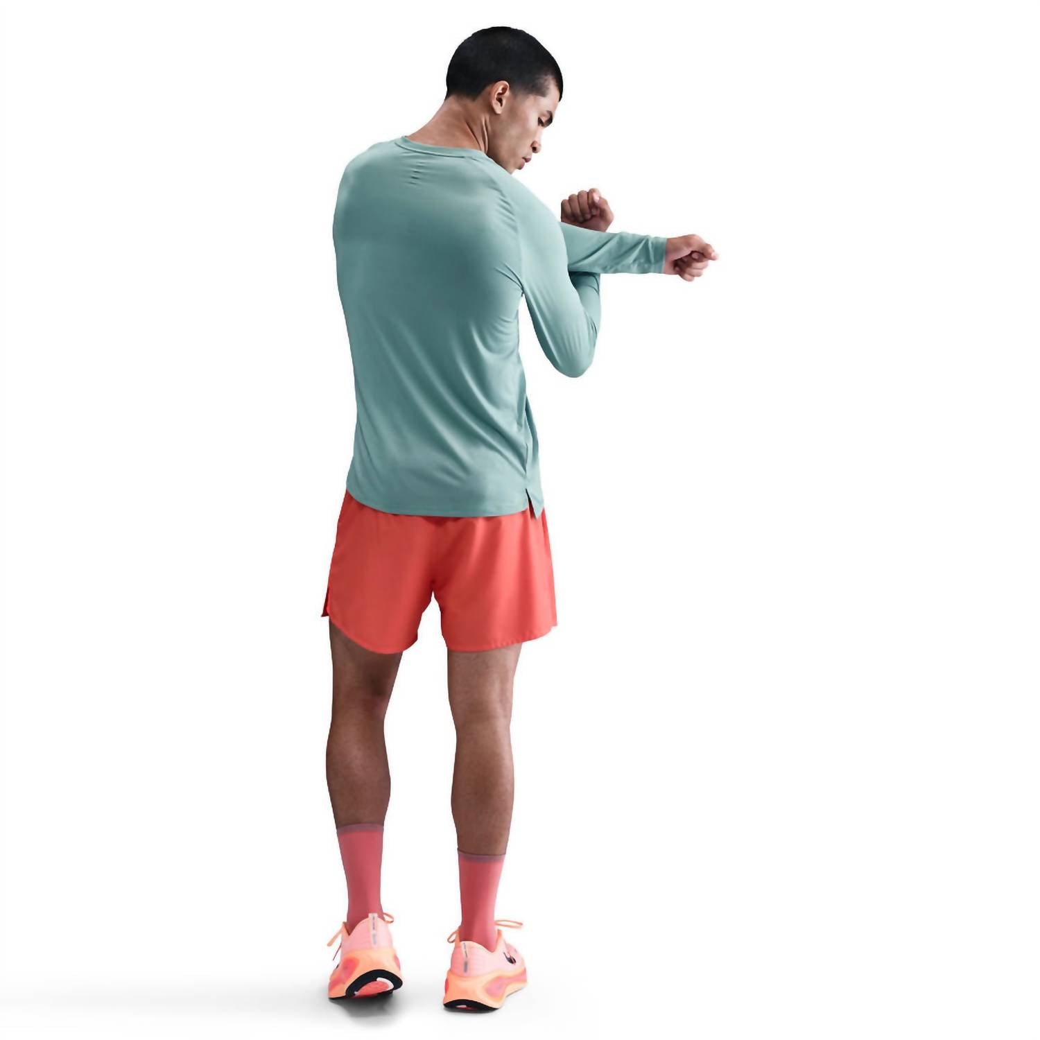 Stride Dri Fit Long Sleeve Top In Cannon/reflective Silver