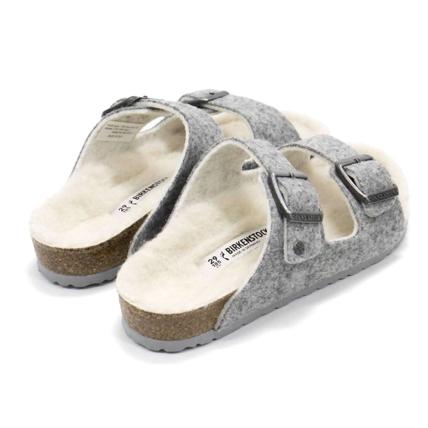 Girl's Arizona Rivet Wool Felt Sandals In Light Grey