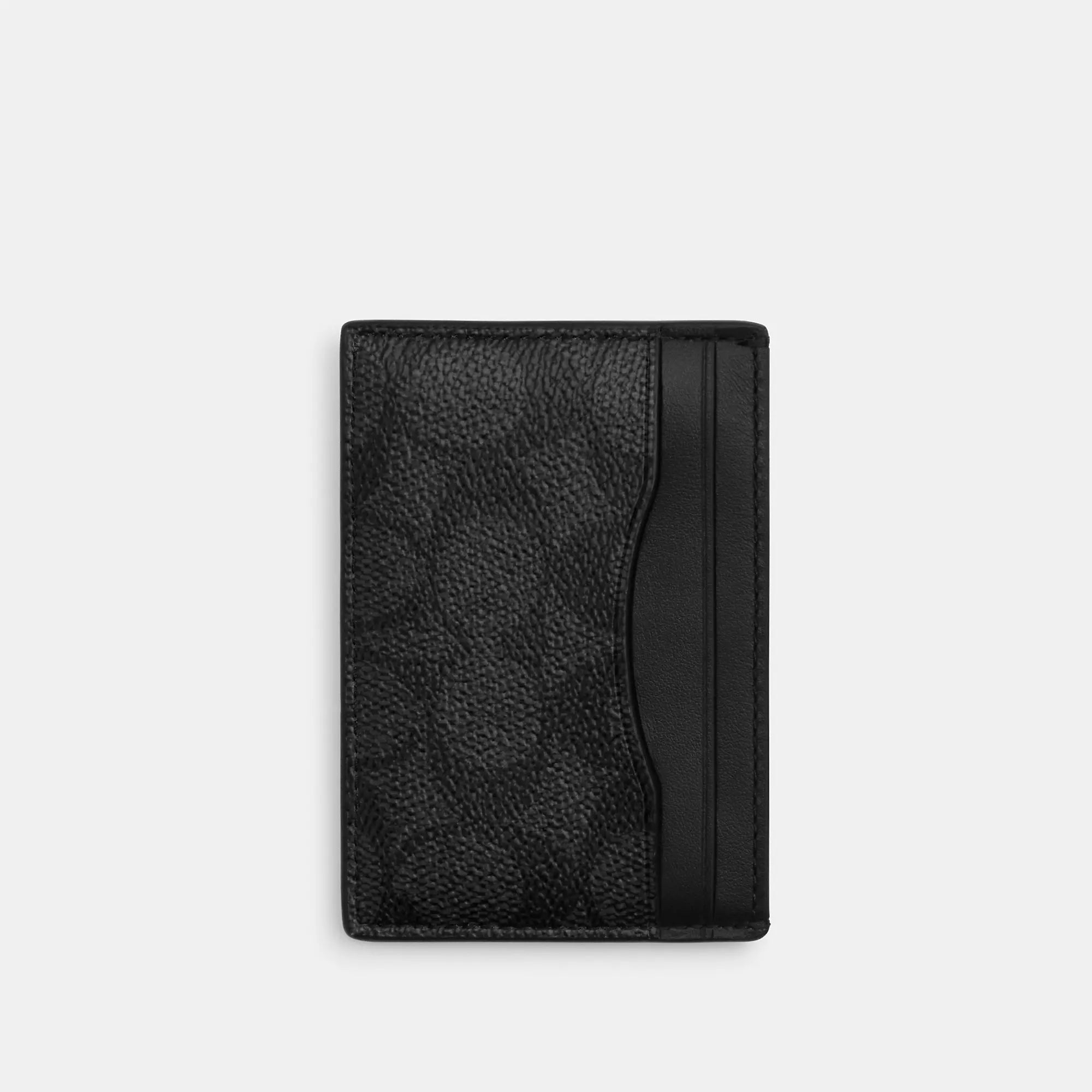 Coach Outlet Card Case With Money Clip In Signature Canvas