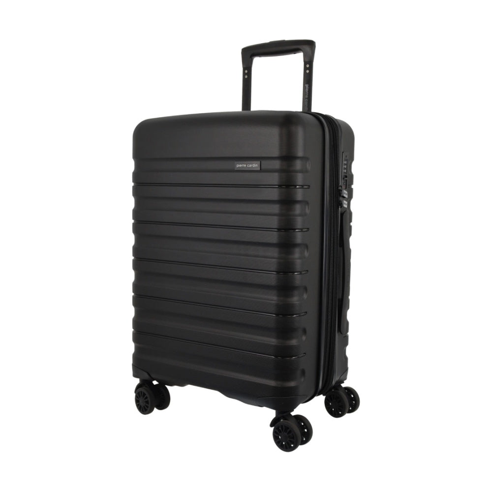 3pc Pierre Cardin 4 Wheel Hard-Shell Suitcase Travel Luggage Set Black