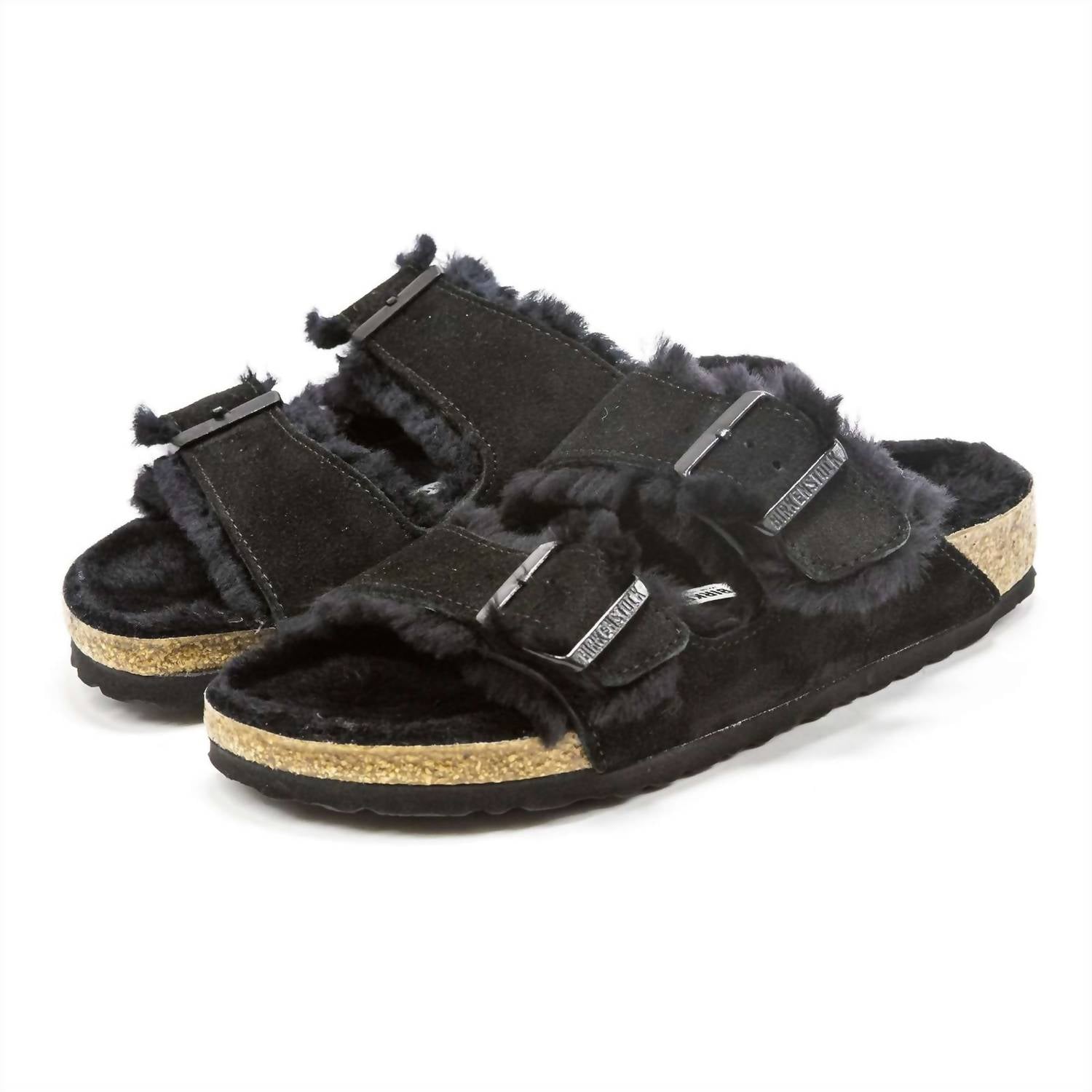 Women's Arizona Shearling Sandals In Black
