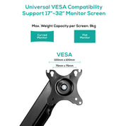 Activiva 17"~32" Single Screen Steel Gas Spring Monitor Arm