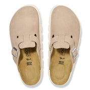 Women's Boston Chunky Suede Leather Clog In Warm Sand