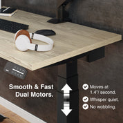 Desky Dual Mini Sit Stand Desk 900x500 White Desktop and White Frame