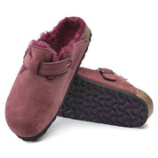 Unisex Boston Shearling Clog In Maroon