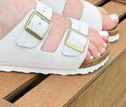 Women's Arizona Nubuck Leather Sandals In Antique White