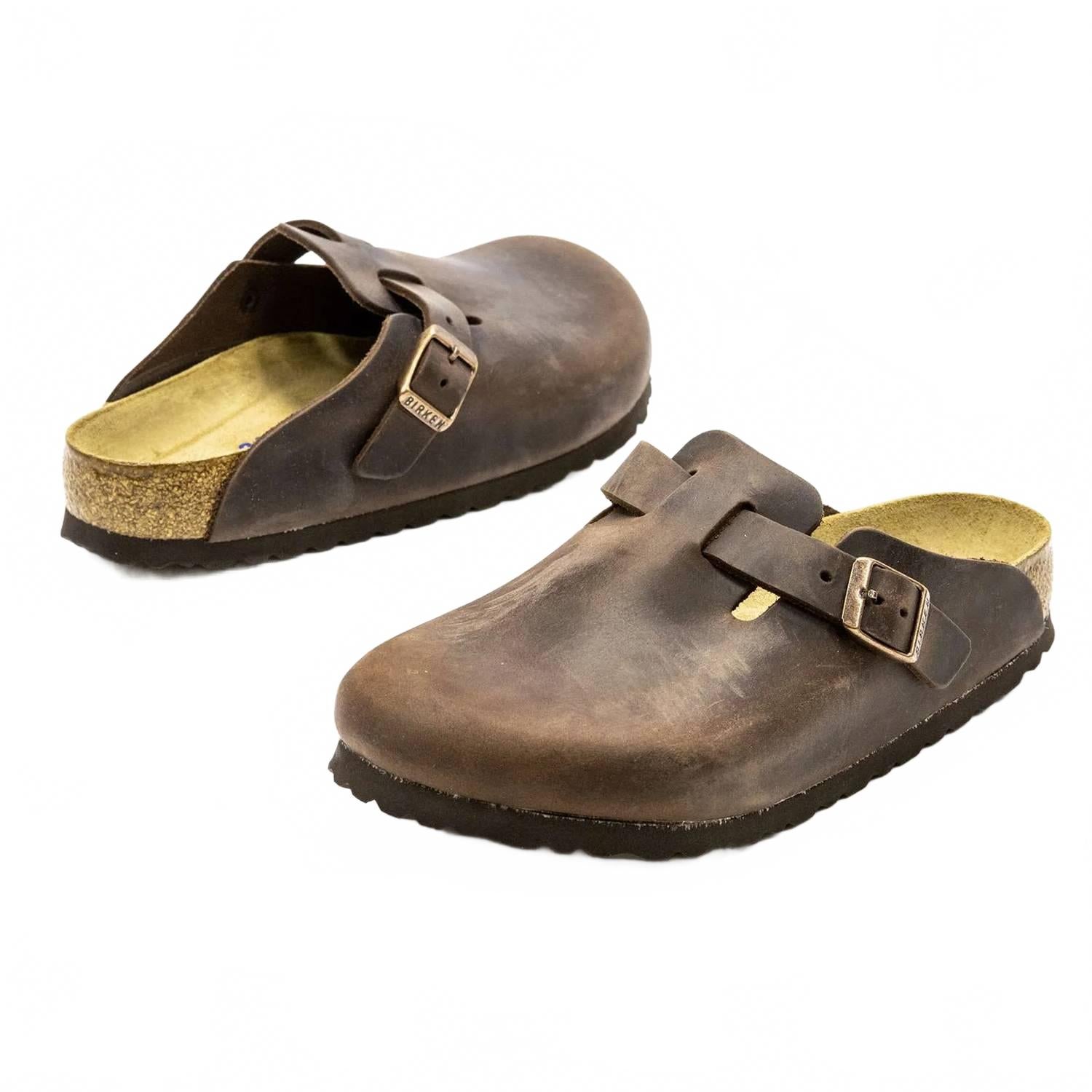 Men's Boston Soft Footbed Clogs In Habana Waxy Leather