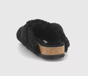 Women's Boston Big Buckle Teddy Clogs In Black/gold