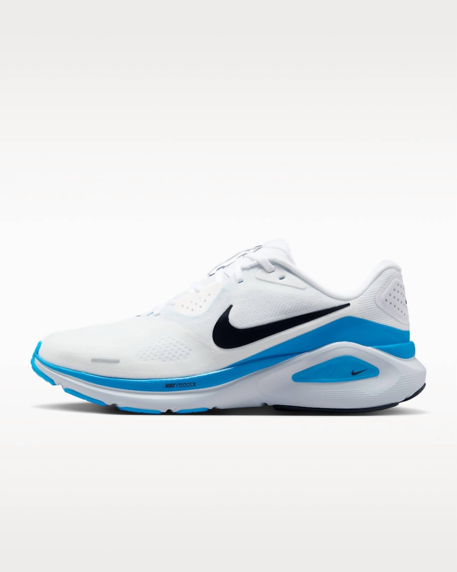 Men's Structure 26 Road Running Shoes In White Blue Hero Pure Platinum Black