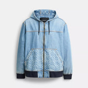 Coach Outlet Signature Denim Zip Jacket