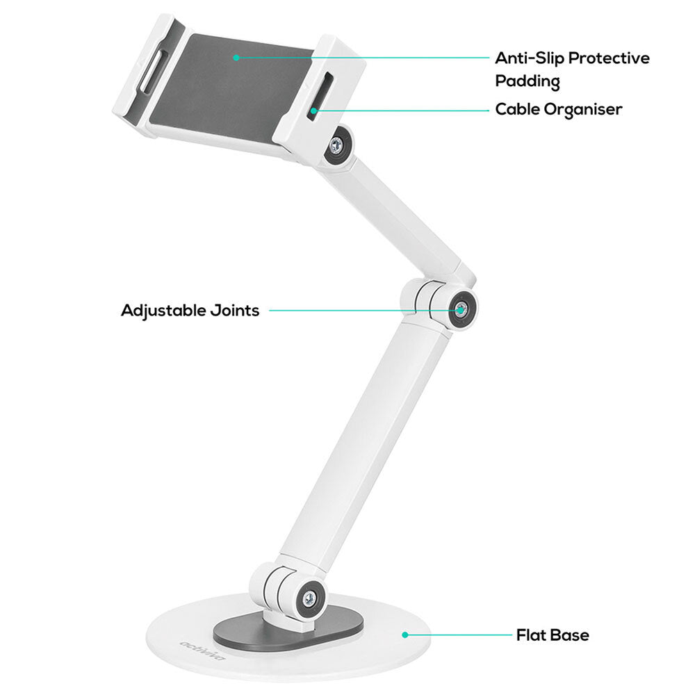 Activiva Universal iPad & Tablet Tabletop Stand 4.7"-12.9" (White)