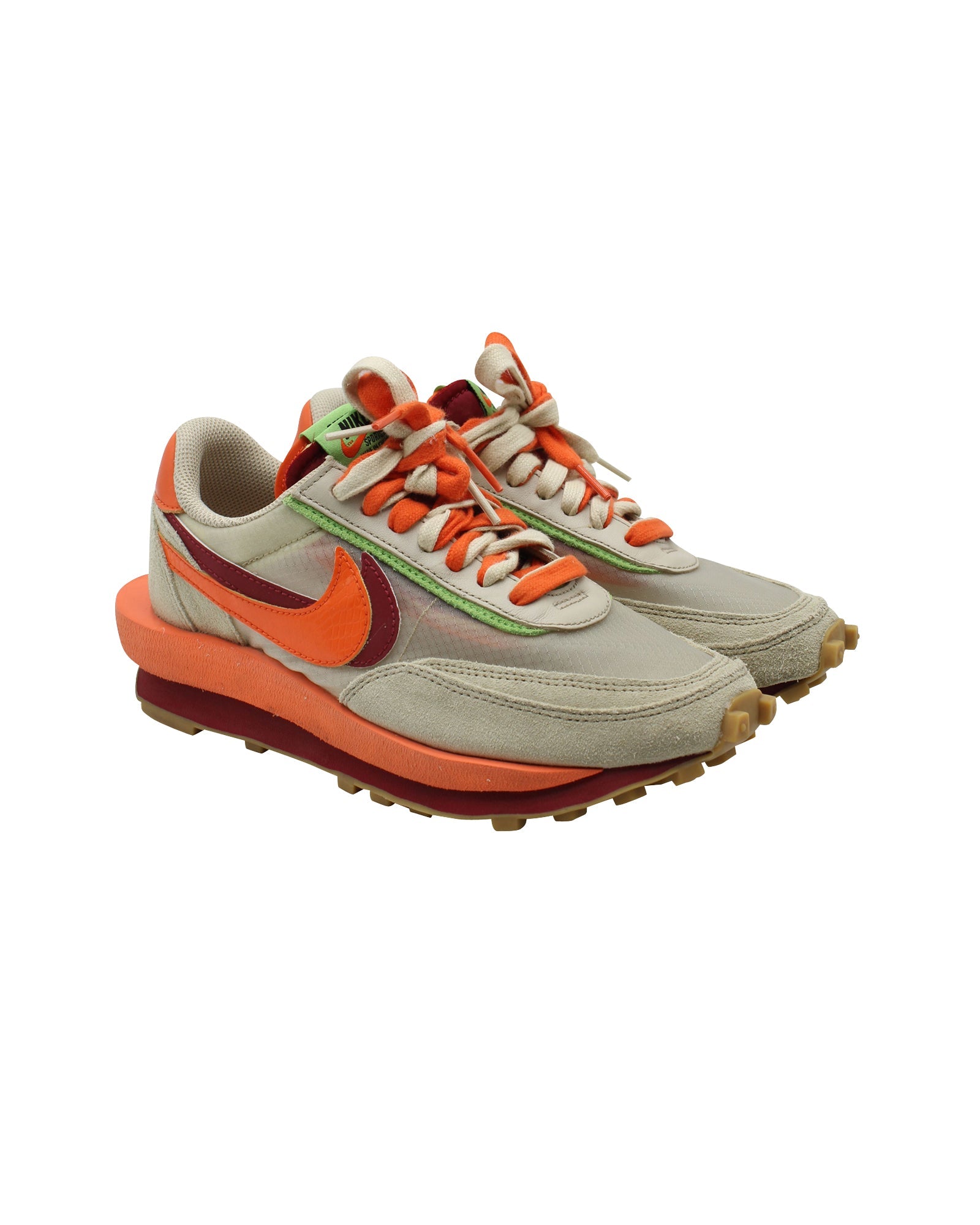 Nike x Sacai x CLOT LDWaffle in Net Orange Blaze Suede