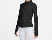 Women's One Ribbed Full Zip Mid Layer Top In Dark Green