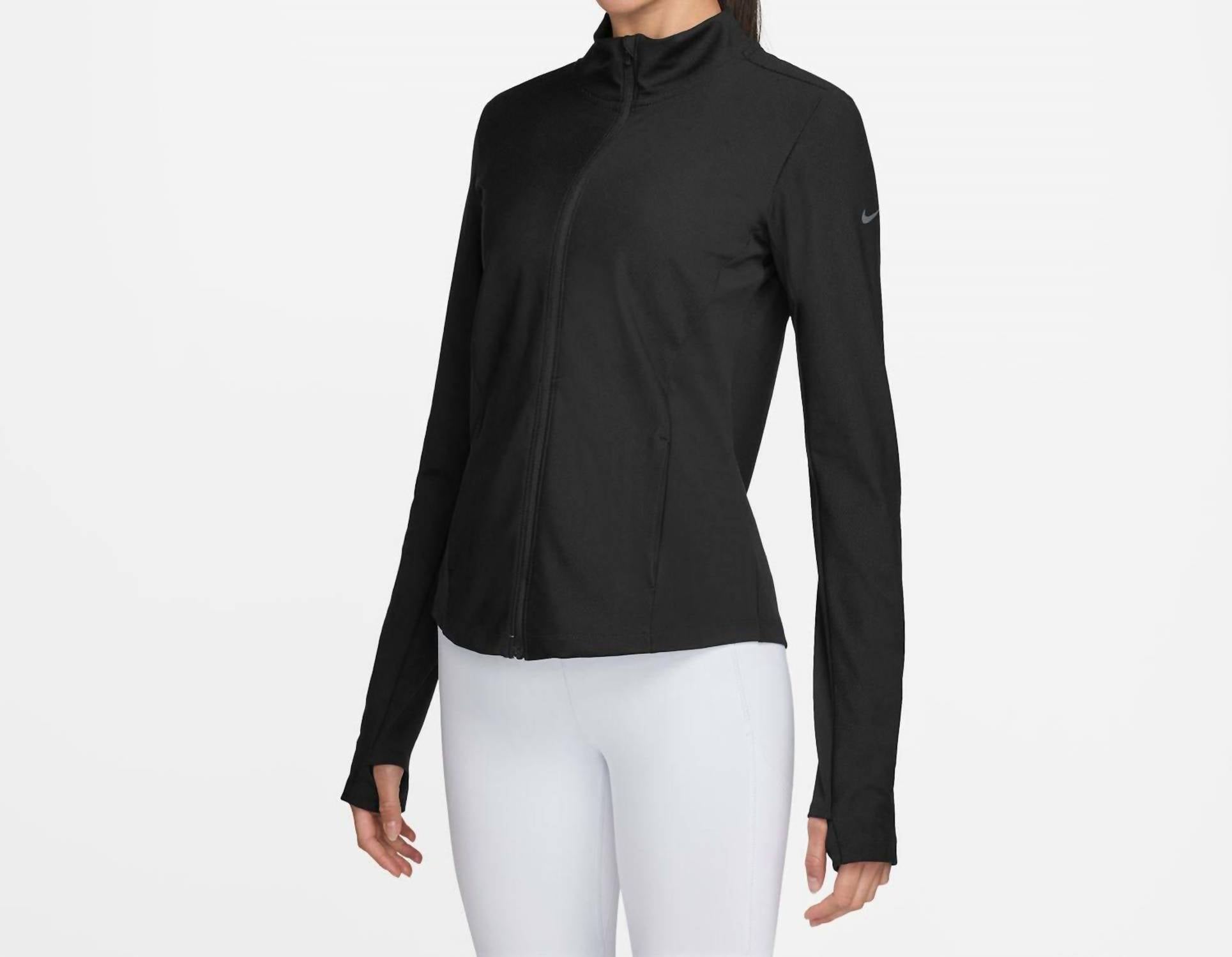 Women's One Ribbed Full Zip Mid Layer Top In Dark Green