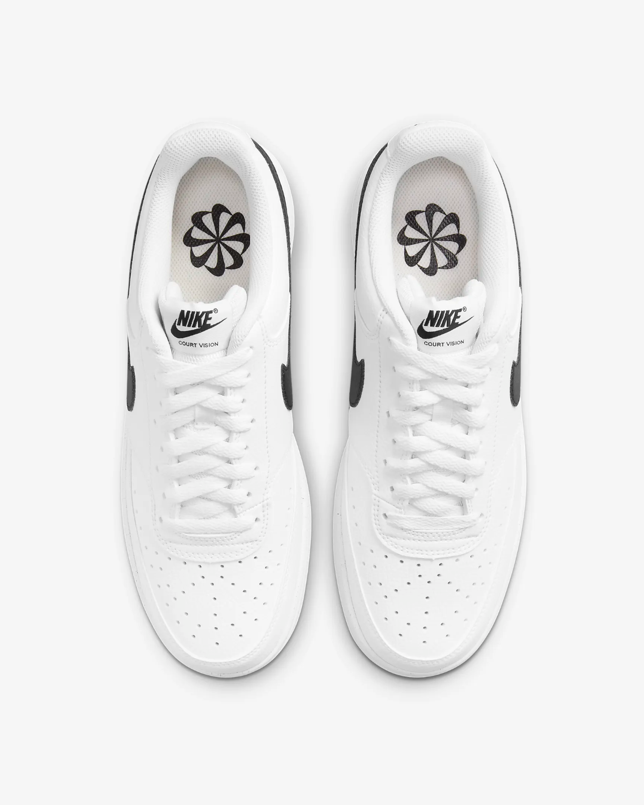 Men's Nike Court Vision Low Next Nature DH2987-101 Sneakers White Black Leather