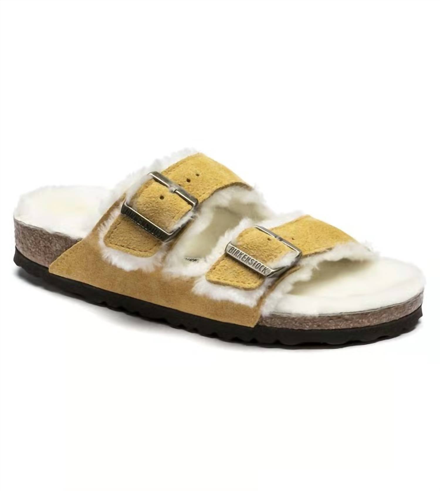 Women's Arizona Shearling Sandal In Ochre/beige