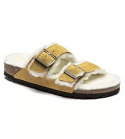 Women's Arizona Shearling Sandal In Ochre/beige