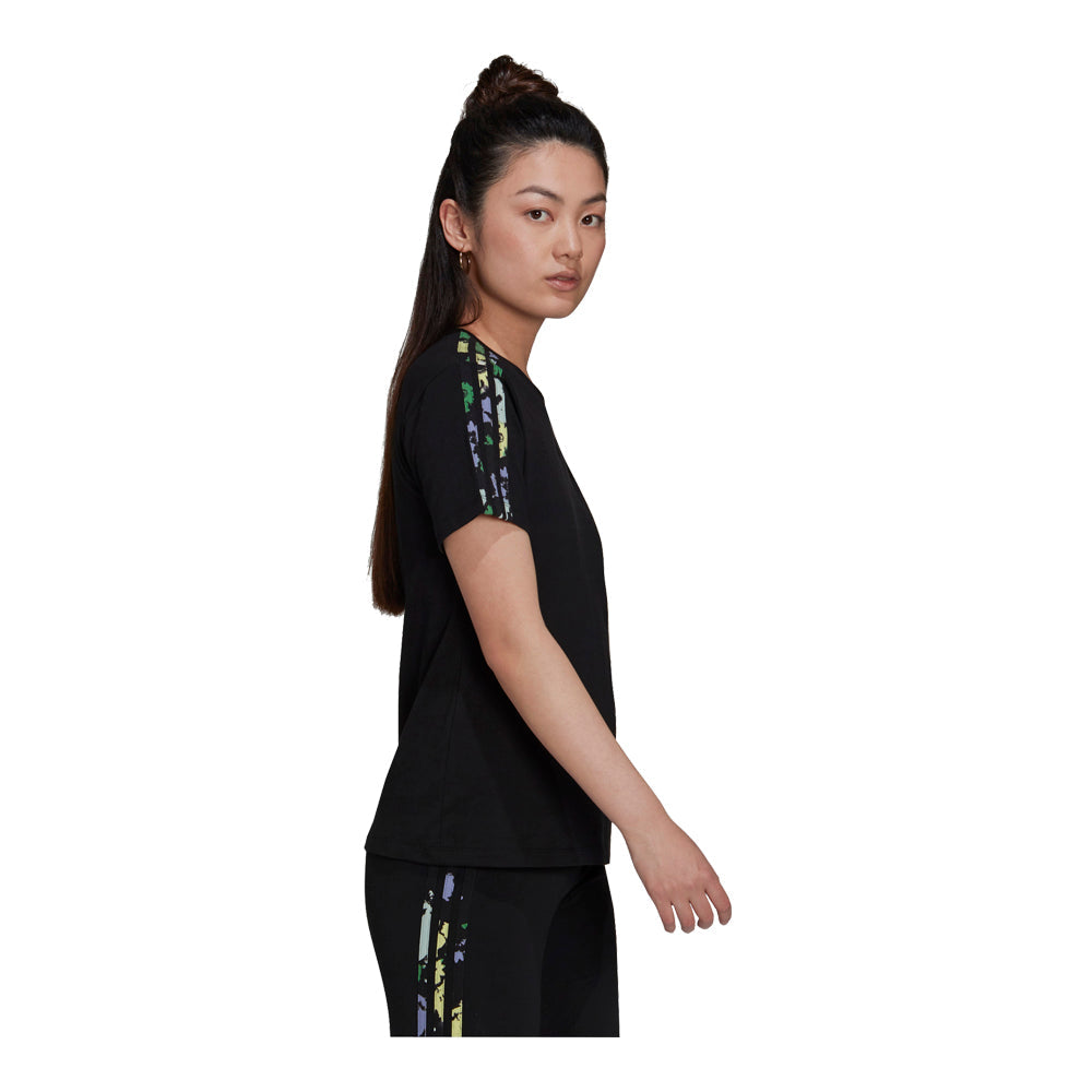 adidas Women's Floral 3-Stripes T-Shirt