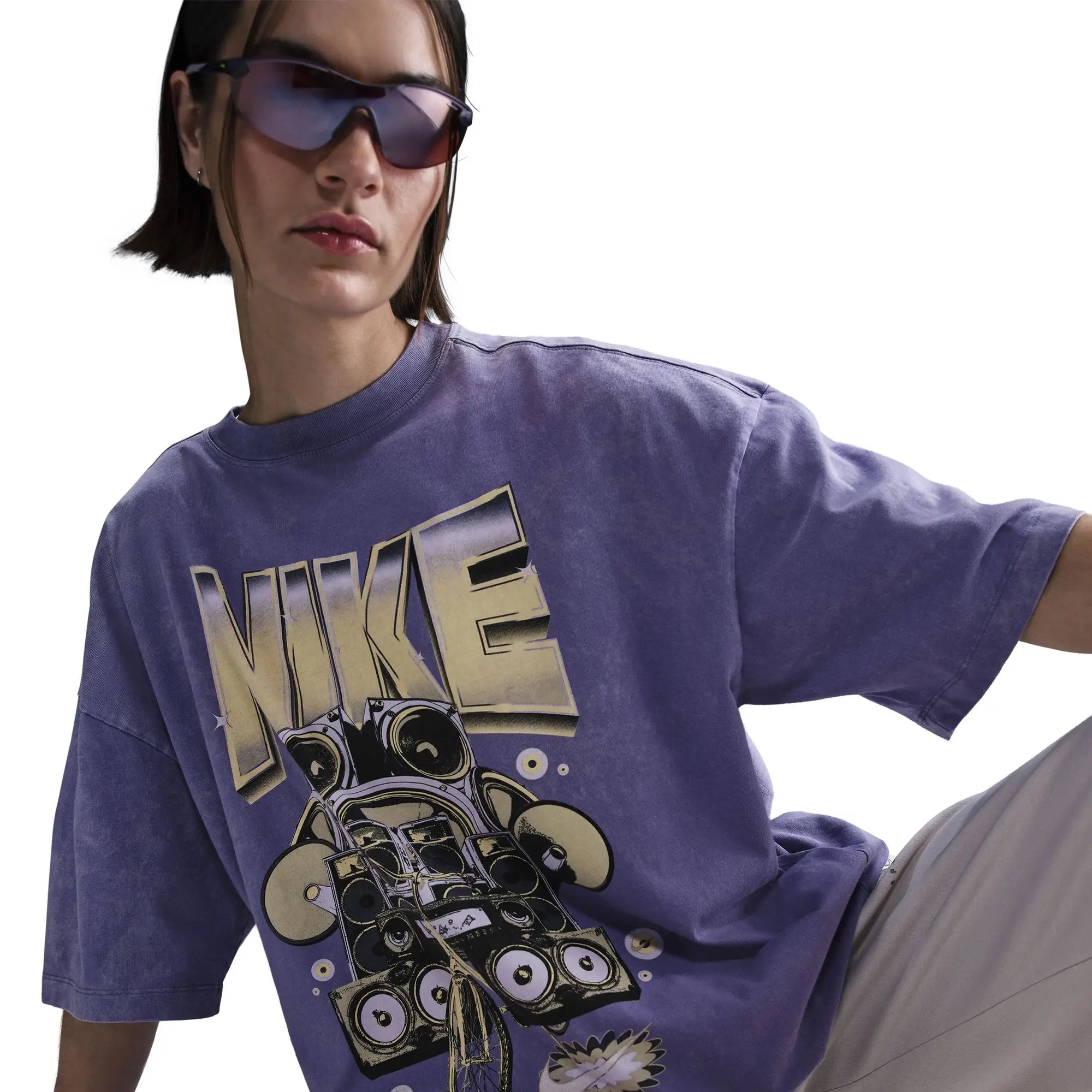 Women's Nike Sportswear Oversizedsleeve T-Shirt - Dusty Amethyst