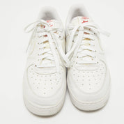 Nike White Leather Dunk Low Lace Up Sneakers
