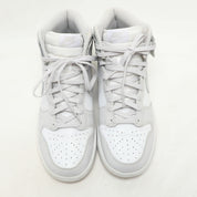Nike White/ Vast Grey Leather Dunk Retro High Sneakers