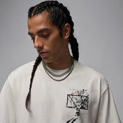 Men's Jordan Brooklyn Shattered Backboard Oversized Graphic T-Shirt - Sail/Off-Noir