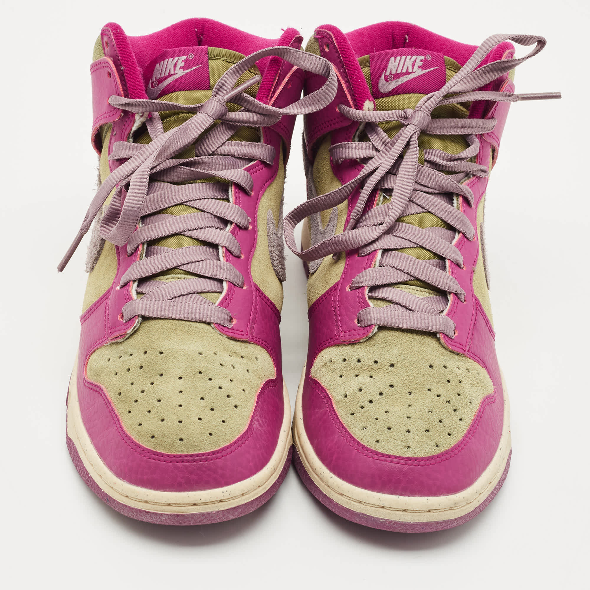 Nike Multicolor Leather And Suede Dunk Dynamic Berry High  Sneakers