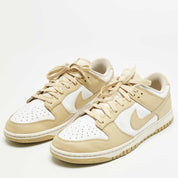 Nike Beige/white Leather Dunk Low Team Gold Sneakers