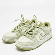 Nike Green/white Cotton Blend Dunk Low Se Cc "fleece Pack Sneakers