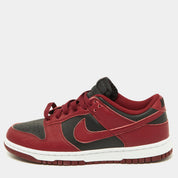 Nike Red/black Leather Dunk Low Top "team Red" Sneakers