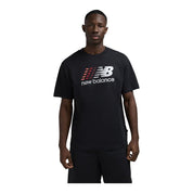New Balance Men's Center Multi-Color Logo T-Shirt - Black