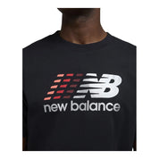 New Balance Men's Center Multi-Color Logo T-Shirt - Black