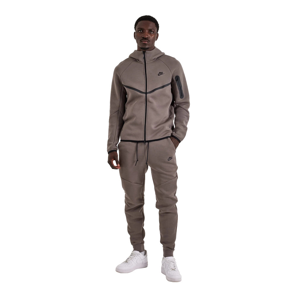 Men's Nike Tech Fleece Windrunner Full-Zip Hoodie - Cave Stone/Black