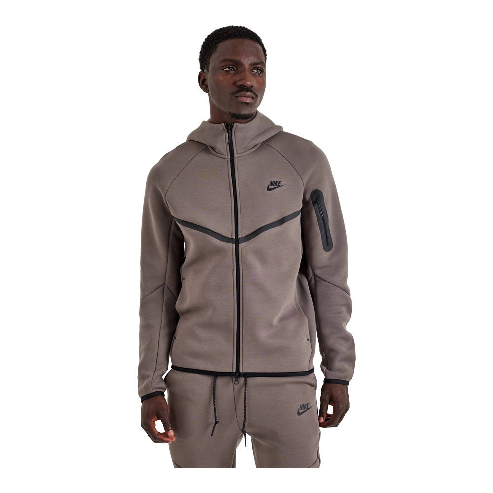 Men's Nike Tech Fleece Windrunner Full-Zip Hoodie - Cave Stone/Black