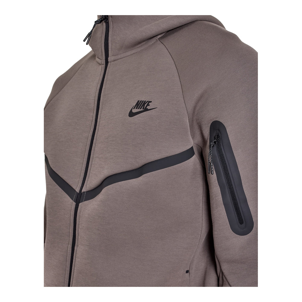 Men's Nike Tech Fleece Windrunner Full-Zip Hoodie - Cave Stone/Black