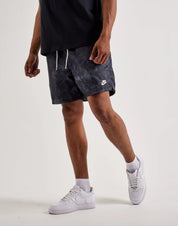 Men's Nike Club Flow Woven Shorts - Black/White