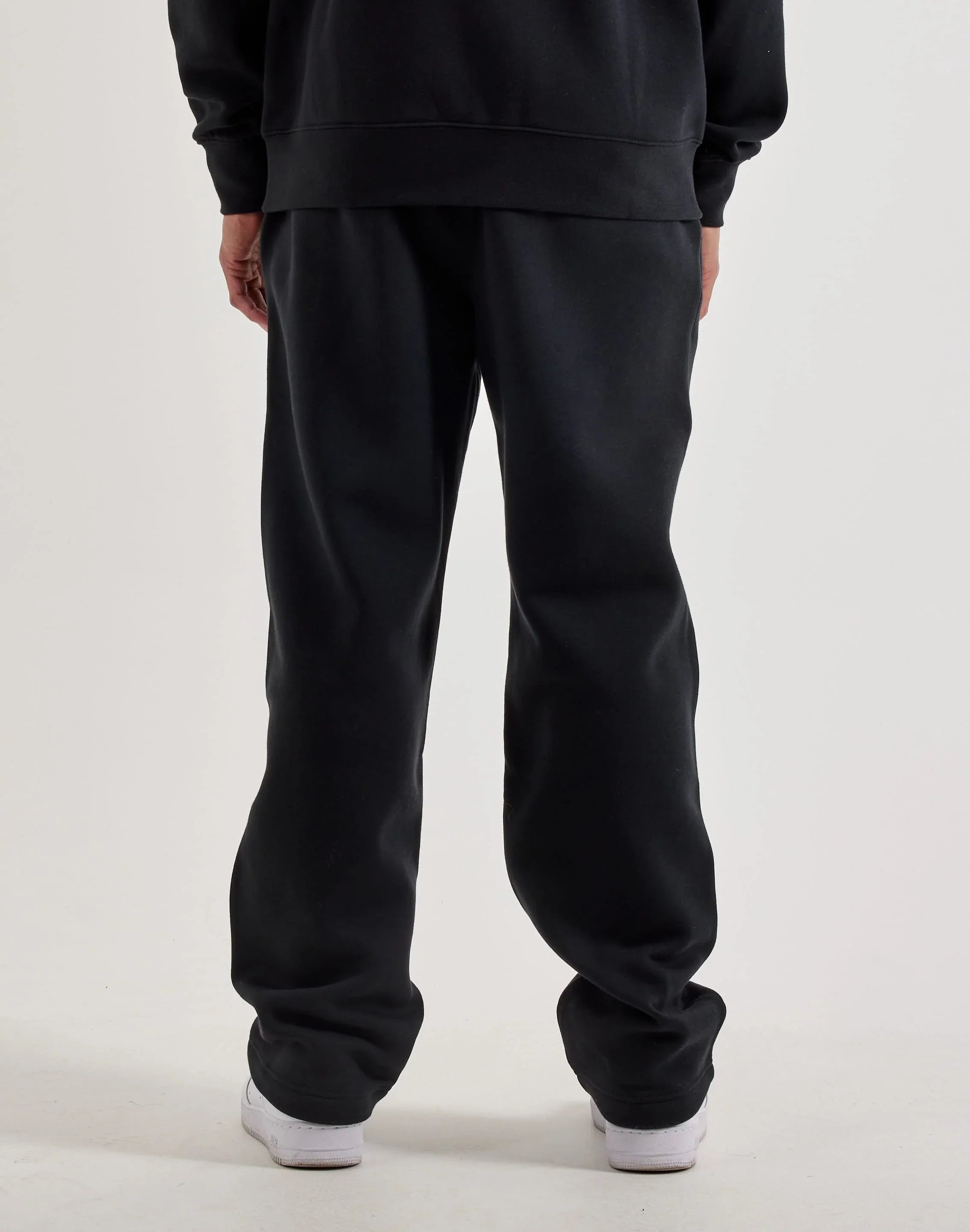 Men's Nike Sportswear Club Fleece Open-Hem Pants - Black White Blue