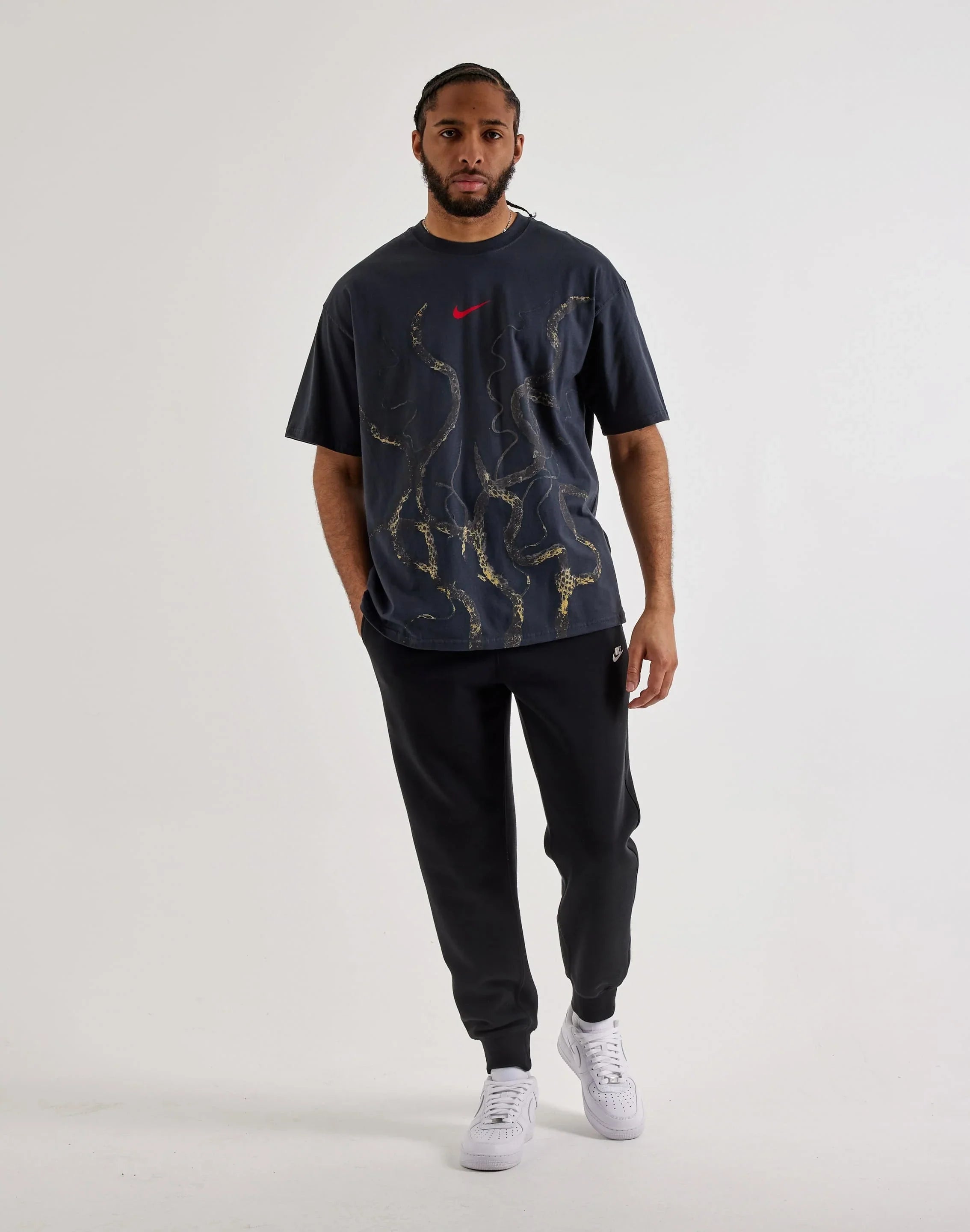 Men's Nike Sportswear Stranger Things Max90 T-Shirt - Off Noir/University Red