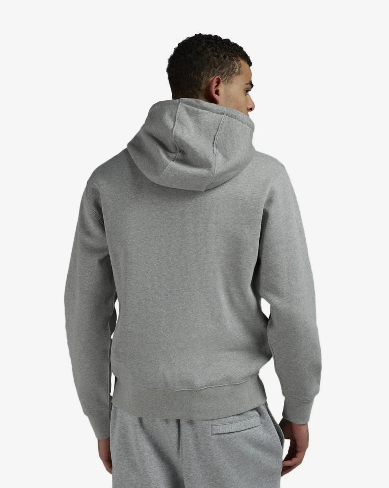 Men's Nike Club Full-Zip Fleece Hoodie -Dark Grey Heather/Light Smoke Grey/White