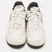 Nike White/purple Leather Air Force 1 Low Hoops White Canyon Purple Sneakers
