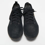 Nike Black Knit Fabric Vapormax Lace Up Sneakers