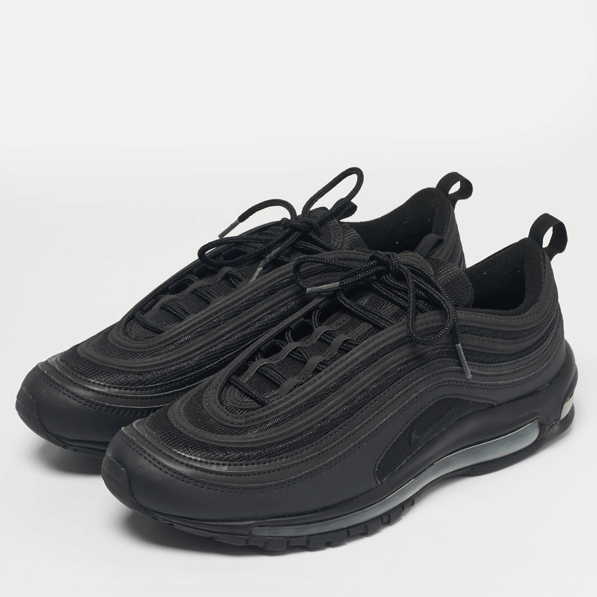 Nike Black Mesh And Leather Air Max 97 Triple Black Sneakers