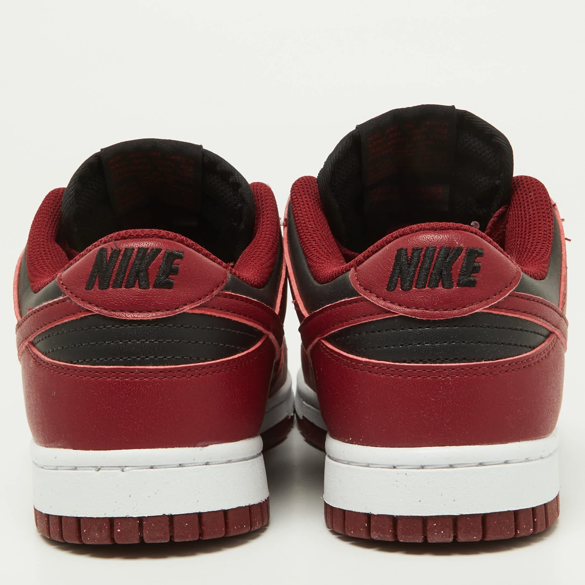 Nike Red/black Leather Dunk Low Top "team Red" Sneakers