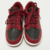 Nike Red/black Leather Dunk Low Top "team Red" Sneakers