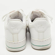 Nike White Leather Dunk Low Lace Up Sneakers