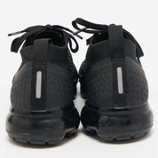 Nike Black Knit Fabric Vapormax Lace Up Sneakers