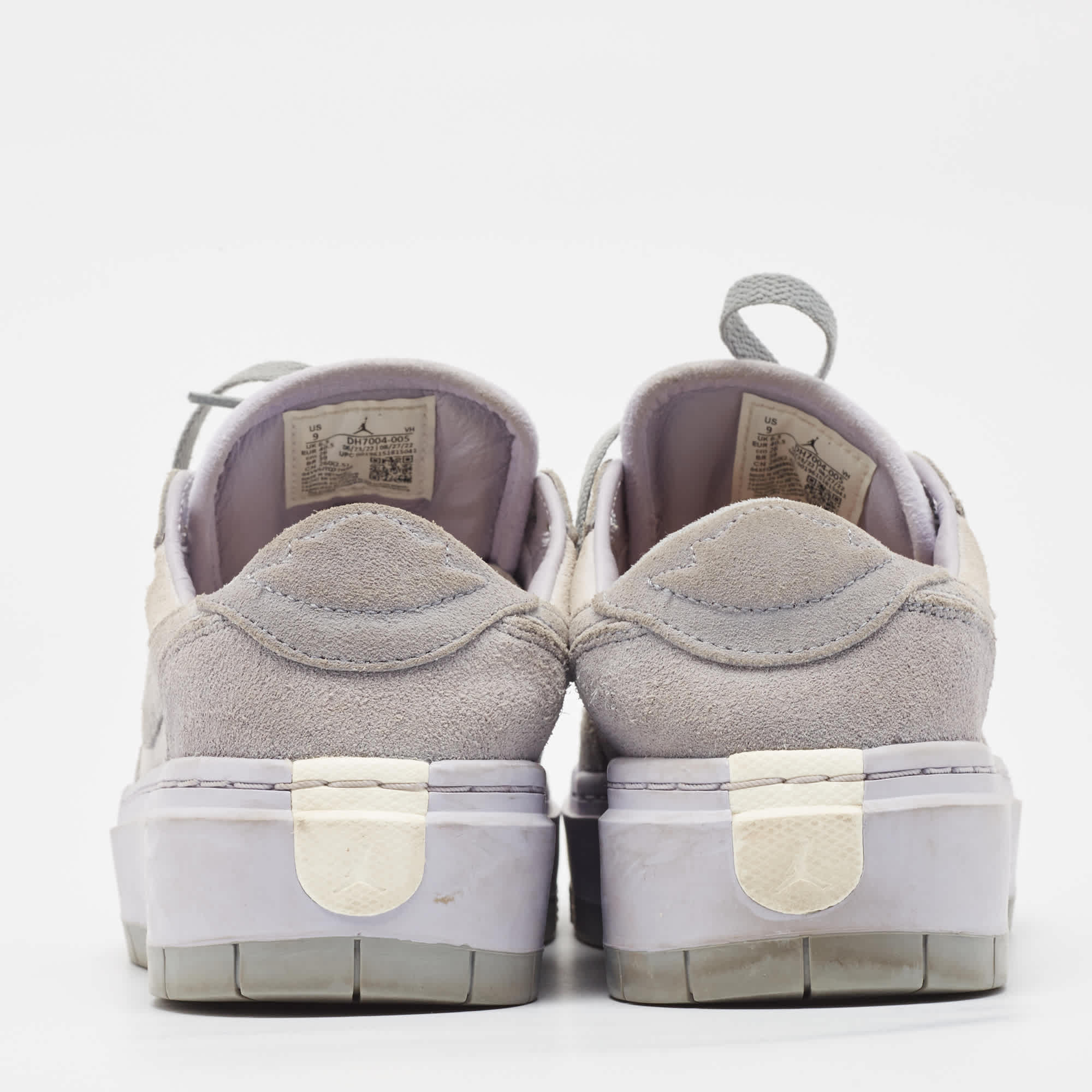 Air Jordans Grey/white Suede Elevate Air Jordan 1 Low Top Sneakers