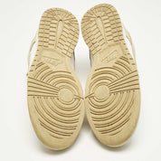 Nike Beige/white Leather Dunk Low Team Gold Sneakers